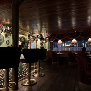 the interior of a fancy restaurant