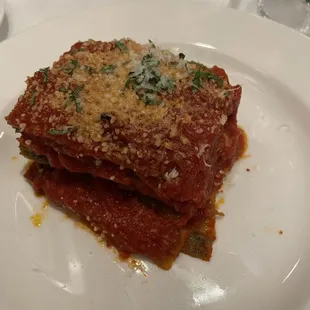 Half an order of eggplant Parmesan...they kindly split it in the kitchen for us...