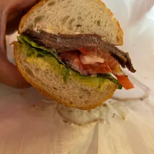 Tri Tip on sourdough.I like it with AVO and extra red onion