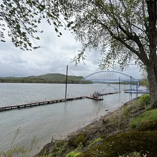 View of The Ohio River from the outdoor patio.