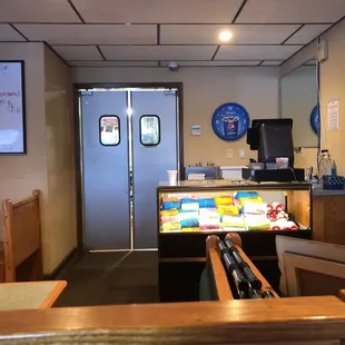 the inside of a restaurant