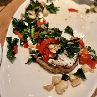 Bruschetta with goat cheese, so good.