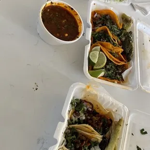 a variety of tacos