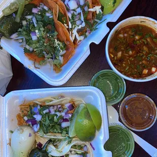 Birria tacos and chicken tinga tacos