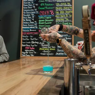 Making a specialty cocktail!