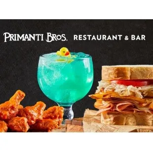 a sandwich and a drink