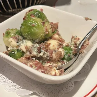 Brussels Sprouts with Bacon & Blue Cheese