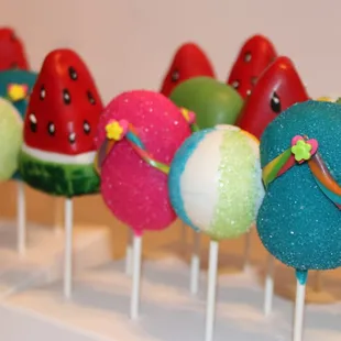 a row of lollipops