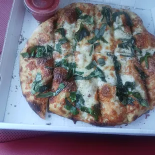 Cheese bread with extra basil