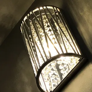 a light fixture on a wall