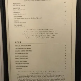 menu