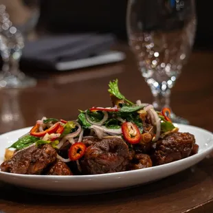 a plate of food on a table