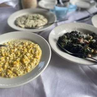 Truffle Mashed Potatoes Creamed Corn Roasted Broccoli