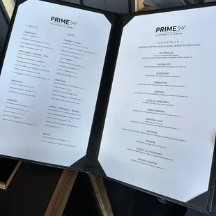 Drink menu