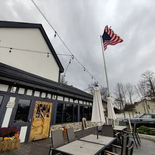 Patio overlooking the lake and handicap accessible entrance