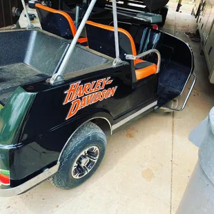 Golf cart partial wrap . Make your ride stand out with a full wrap of partial . Installation on location no need to drop off or pick up .