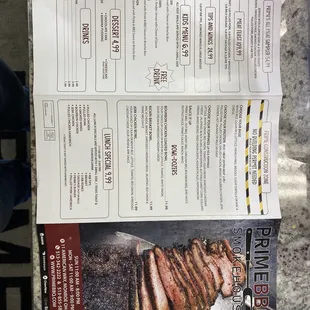 the menu for the bbq smokehouse