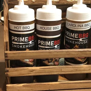 3 BBQ sauces on the table