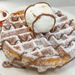 waffles, food