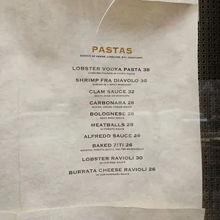 menu