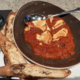 Goat cheese with marinara and crostinis