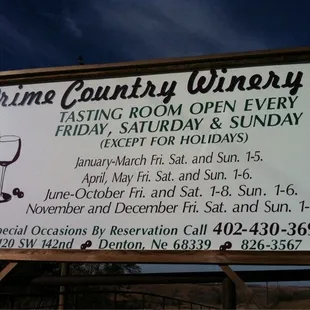 a sign for the tasting room