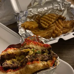 Mexicana Burger Waffle Fries Large