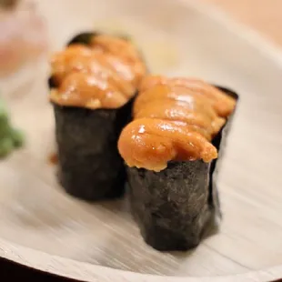 Japanese Uni Nigiri  Instagram: @andrewloves_