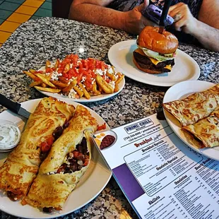 two plates of food on a table