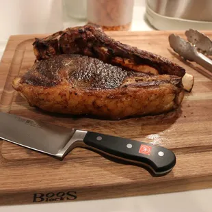 a steak on a cutting board