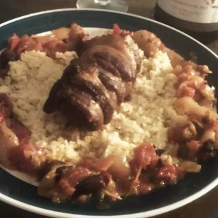 Cut of lamb from Quetta Halal that I turned into this...Lam breast stuffed with spices, anchovies, and lemon zest over couscous