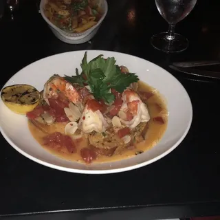 Giant Shrimp Scampi on Toast