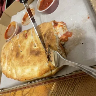 Calzone made in an Eazy Bake Oven?