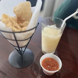 Horchata and Pork Rindes