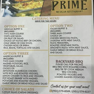 We offer catering services