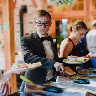 This was a 175 person wedding at the Urban Ecology Center... Rave reviews on food and appetizers.