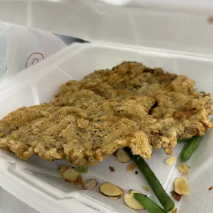 $23.00 Chicken Fried Steak. This is how it arrived to be served. Seriously.