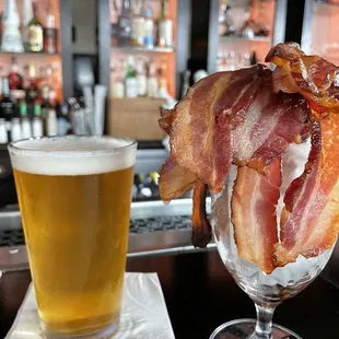 IPA  &amp; complementary bacon