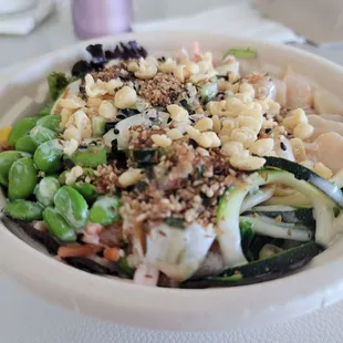 Two protein poke bowl. Yum!