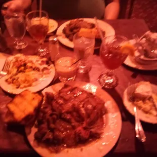 a table full of food