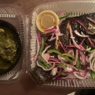 Grilled Tilapia Fish &amp; Baked Cassava and Goat Stew