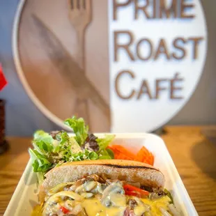 Prime rib Philly cheesesteak