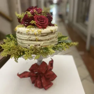 Wedding Cake for Bride and Groom, ceremony performed at PRC with set menu for friend and family.