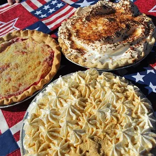 a variety of pies