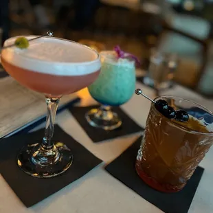 Strawberry Fields, Pineapple Smash, Smoked Old Fashioned