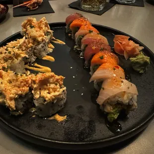 Kit crab roll (left) a triple threat (right)