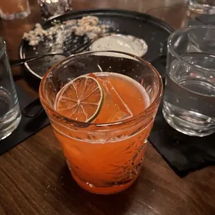 Strawberry aloe limeade mocktail