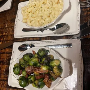 Bourbon Glazed Brussel Sprouts &amp; Pasta n Cheese