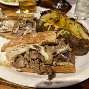 Prime Rib Dip w/ Loaded Baked Potato