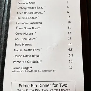 Happy Hour Menu